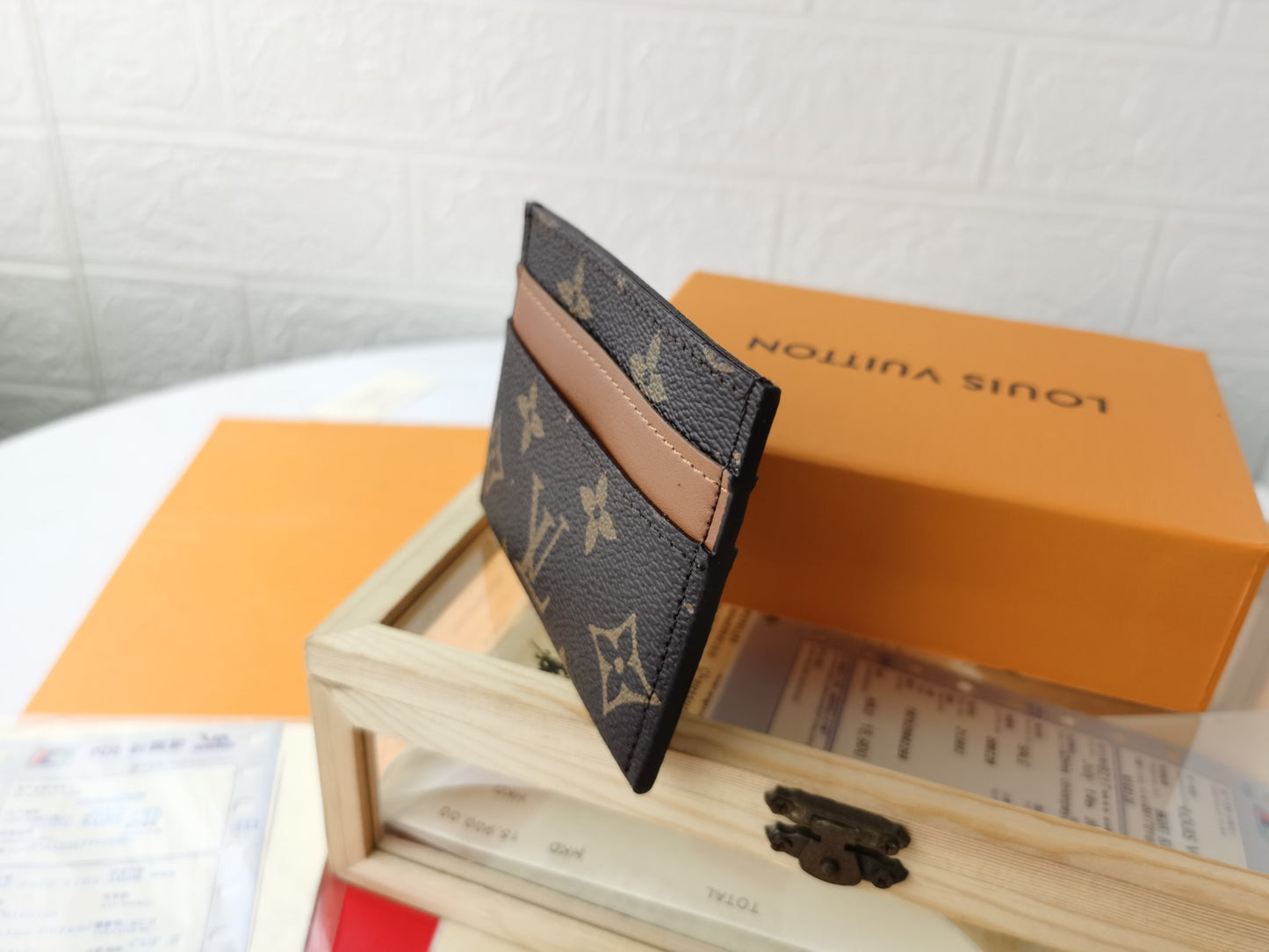 Louis Vuitton, Bags, Louis Vuitton Monogram Eclipse Portecartes Double  Card Holder W Box