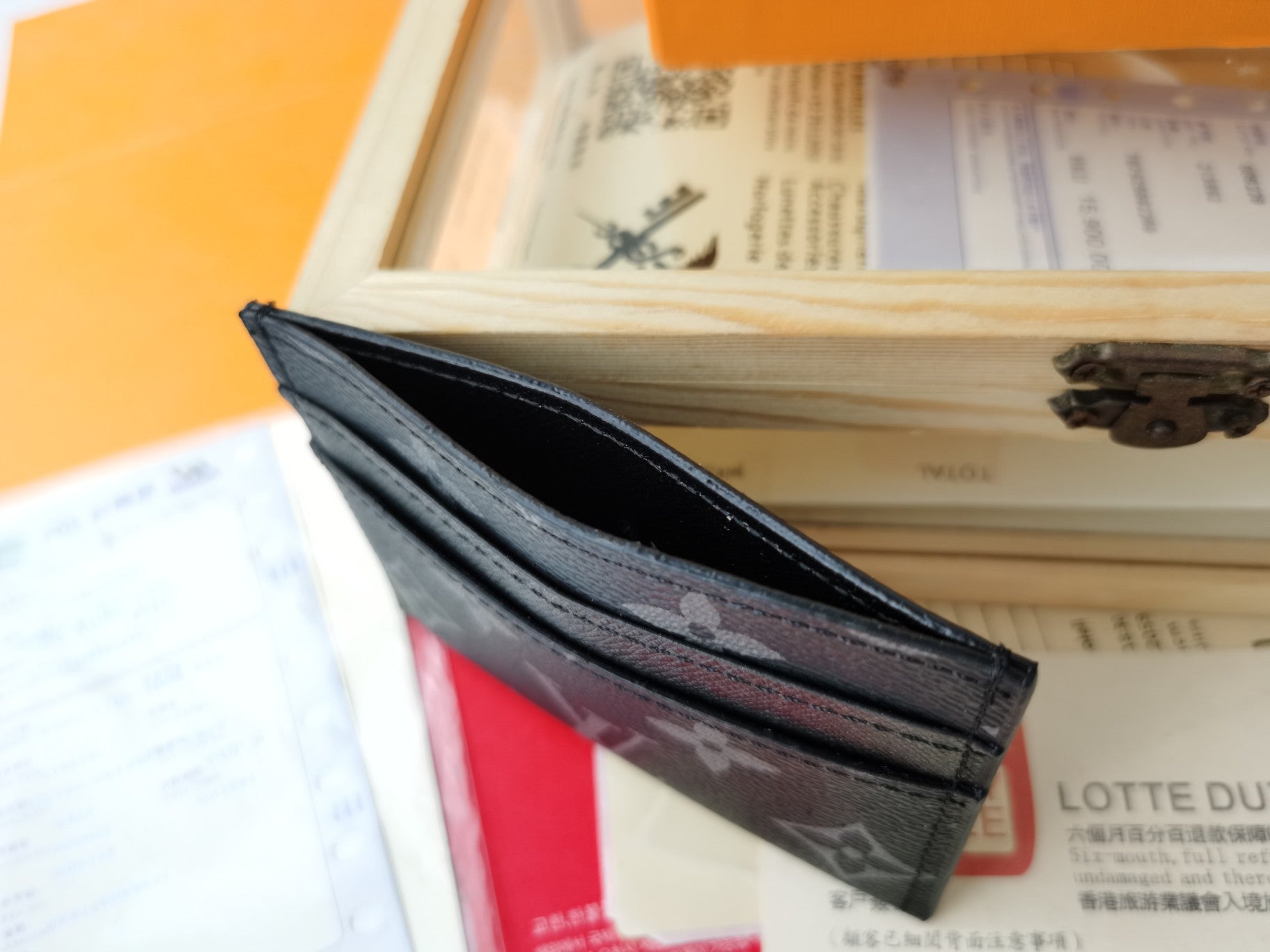 Louis Vuitton Monogram Eclipse Porte-Cartes Double Card Holder Wallet